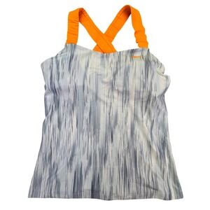 Nike Dri-Fit Women's Athletic Tank Top With Built-In Bra Cross Strap Size Large